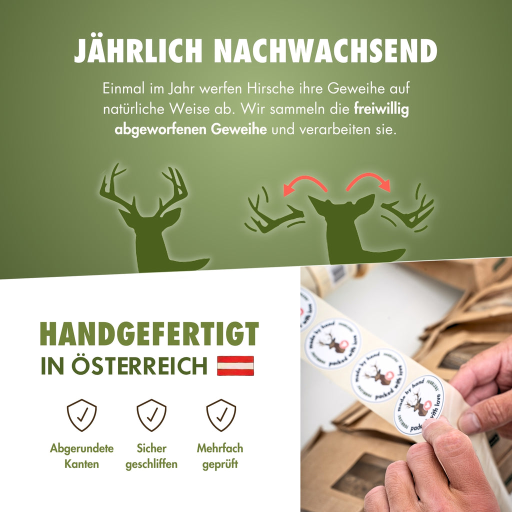 Natürlicher Kauspaß für Hunde aus 100% Hirschgeweih